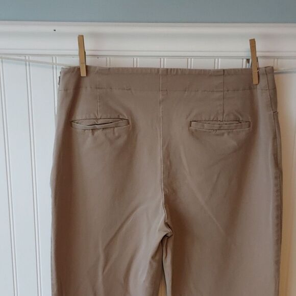 TALBOTS Tan Ankle Pants Twill Flat Front 10 - Picture 4 of 12